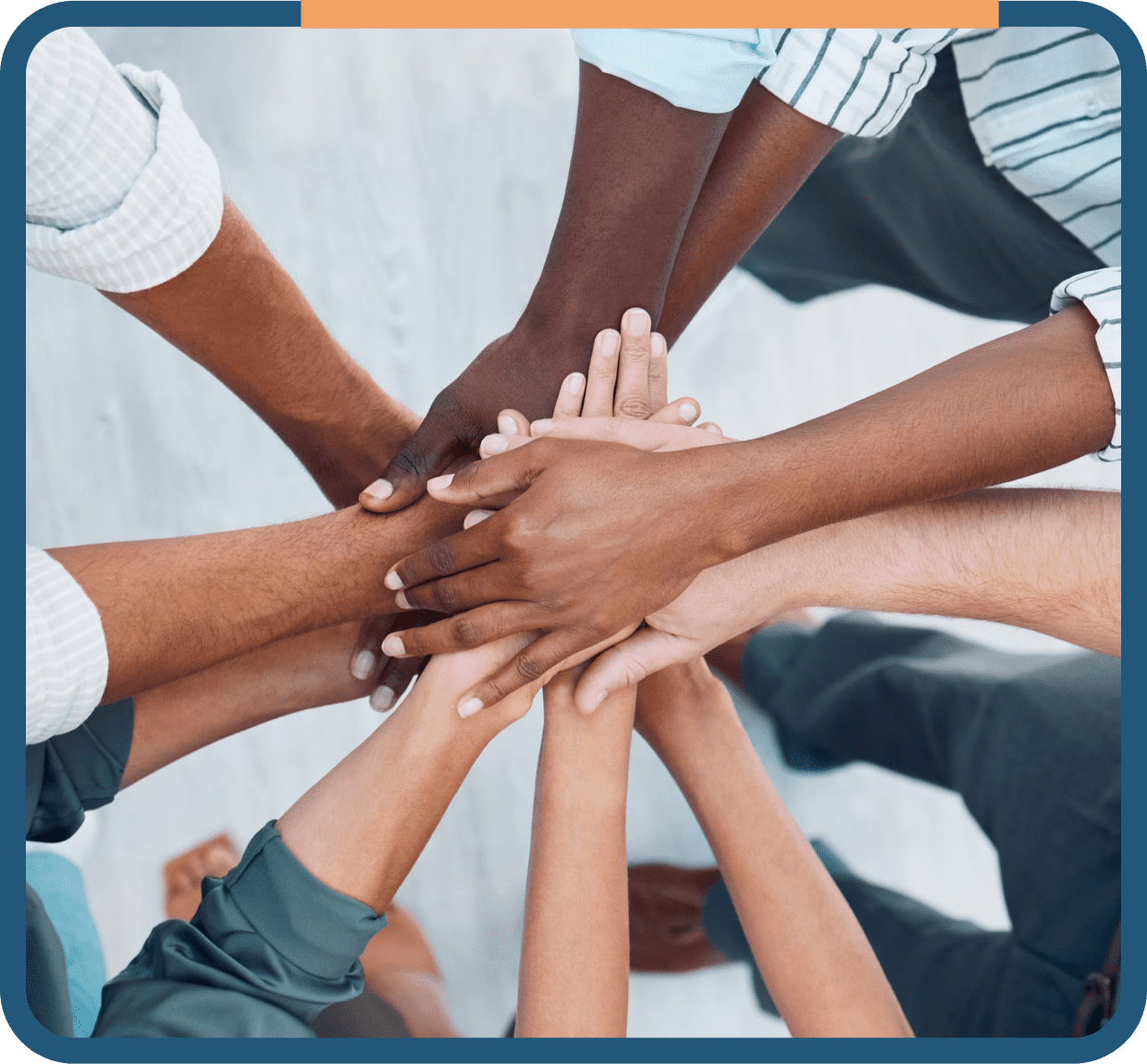 Group 1 Hands joined together in a circle.